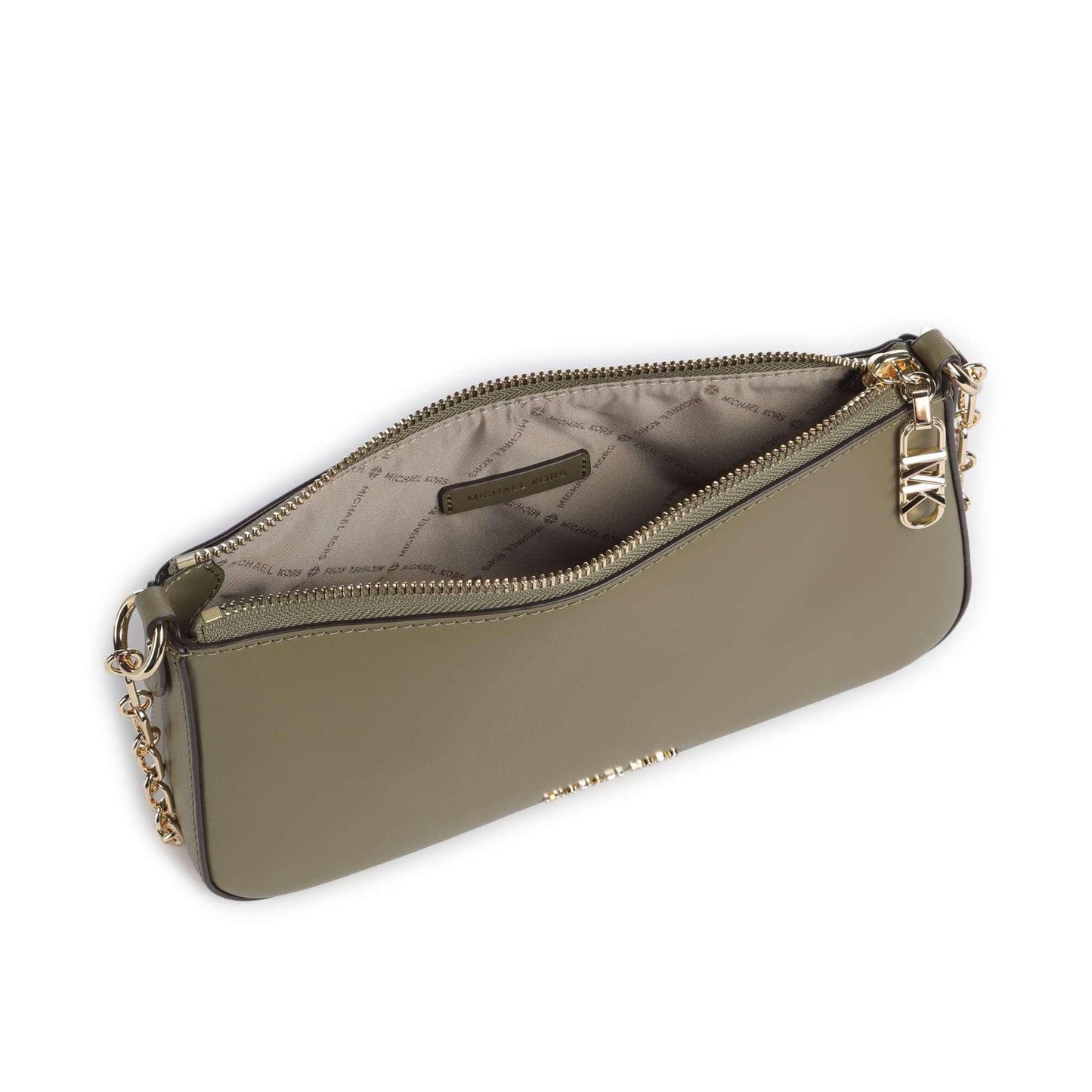 Michael Kors Empire Shoulder Bag in Fine-Grain Leather Green