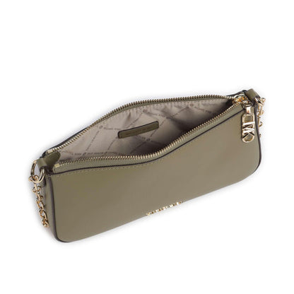 Michael Kors Empire Shoulder Bag in Fine-Grain Leather Green