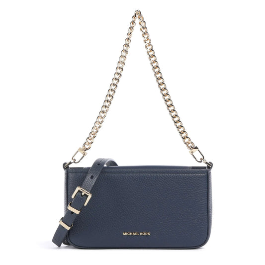 Michael Kors Bryant Small Shoulder Bag in Navy Grained Leather