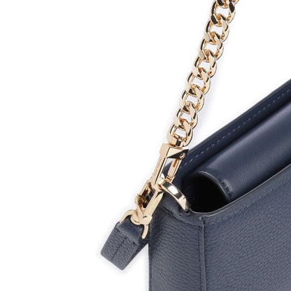 Michael Kors Bryant Small Shoulder Bag in Navy Grained Leather