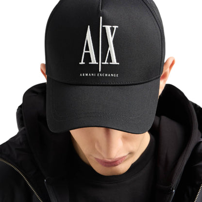 Armani Exchange Black Cap with Logo