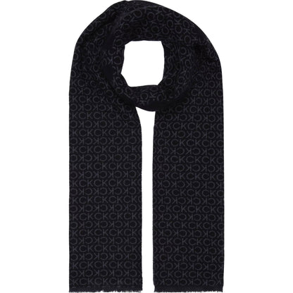 Calvin Klein Black Monogram Scarf