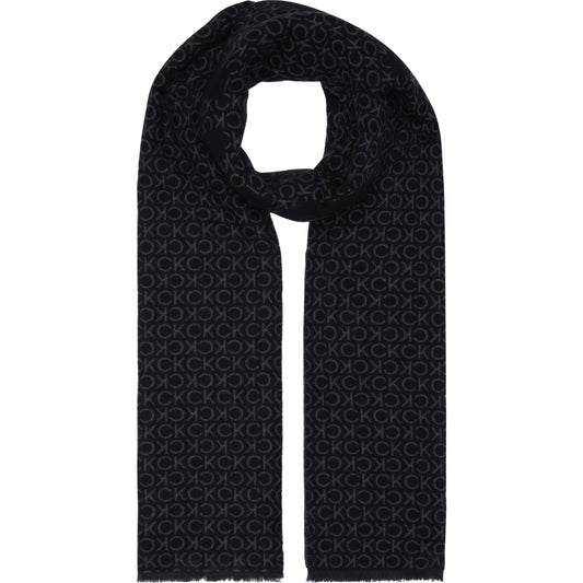 Calvin Klein Black Monogram Scarf