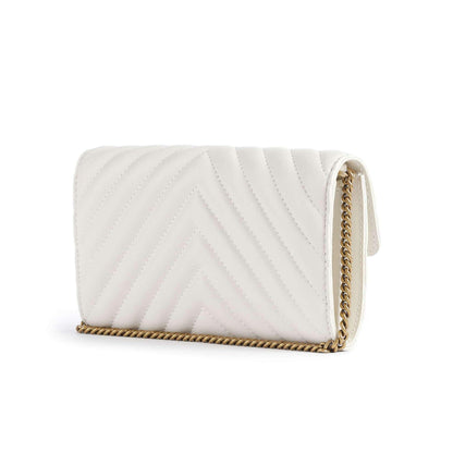 Pinko Love One Wallet in White Fine Grain Cow Leather