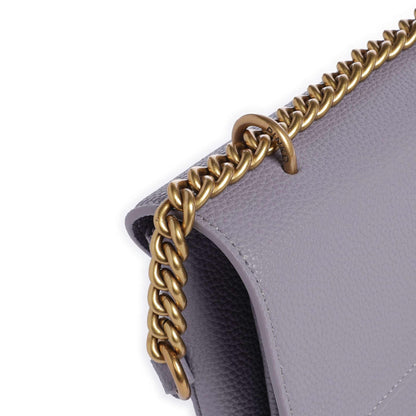 Pinko Love Soft Mini Shoulder Bag in Lavender Grained Leather