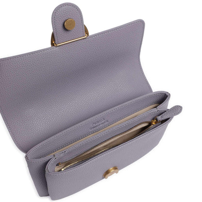 Pinko Love Soft Mini Shoulder Bag in Lavender Grained Leather