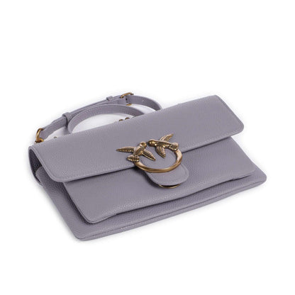Pinko Love Soft Mini Shoulder Bag in Lavender Grained Leather