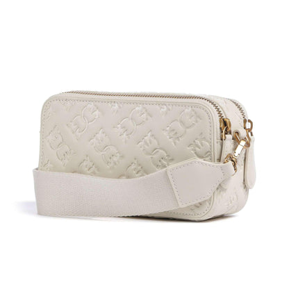 Pinko Mini Crossbody Bag in Cream Embossed Calfskin