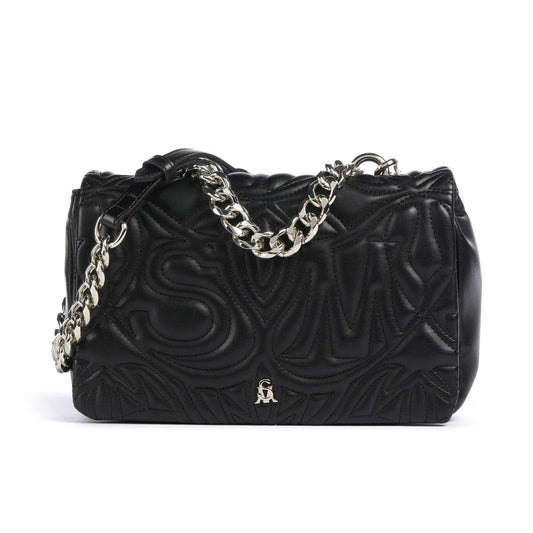 Steve Madden BNOTABLE Crossbody Bag in Black with Polished Gold Chain Strap