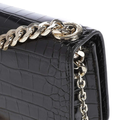 Steve Madden BRAYE Shoulder Bag in Black Croc-Effect with Chain Strap