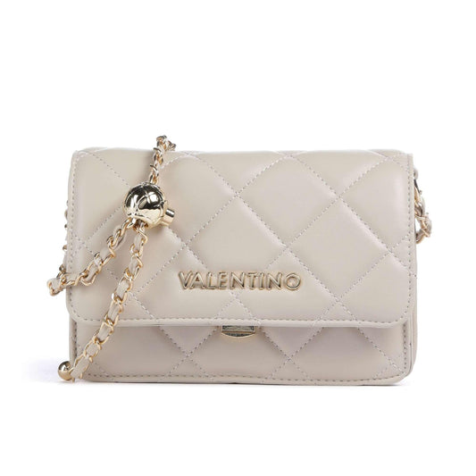 Valentino Bags Ocarina Crossbody Bag in Light Beige with Quilted Finish