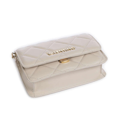 Valentino Bags Ocarina Crossbody Bag in Light Beige with Quilted Finish